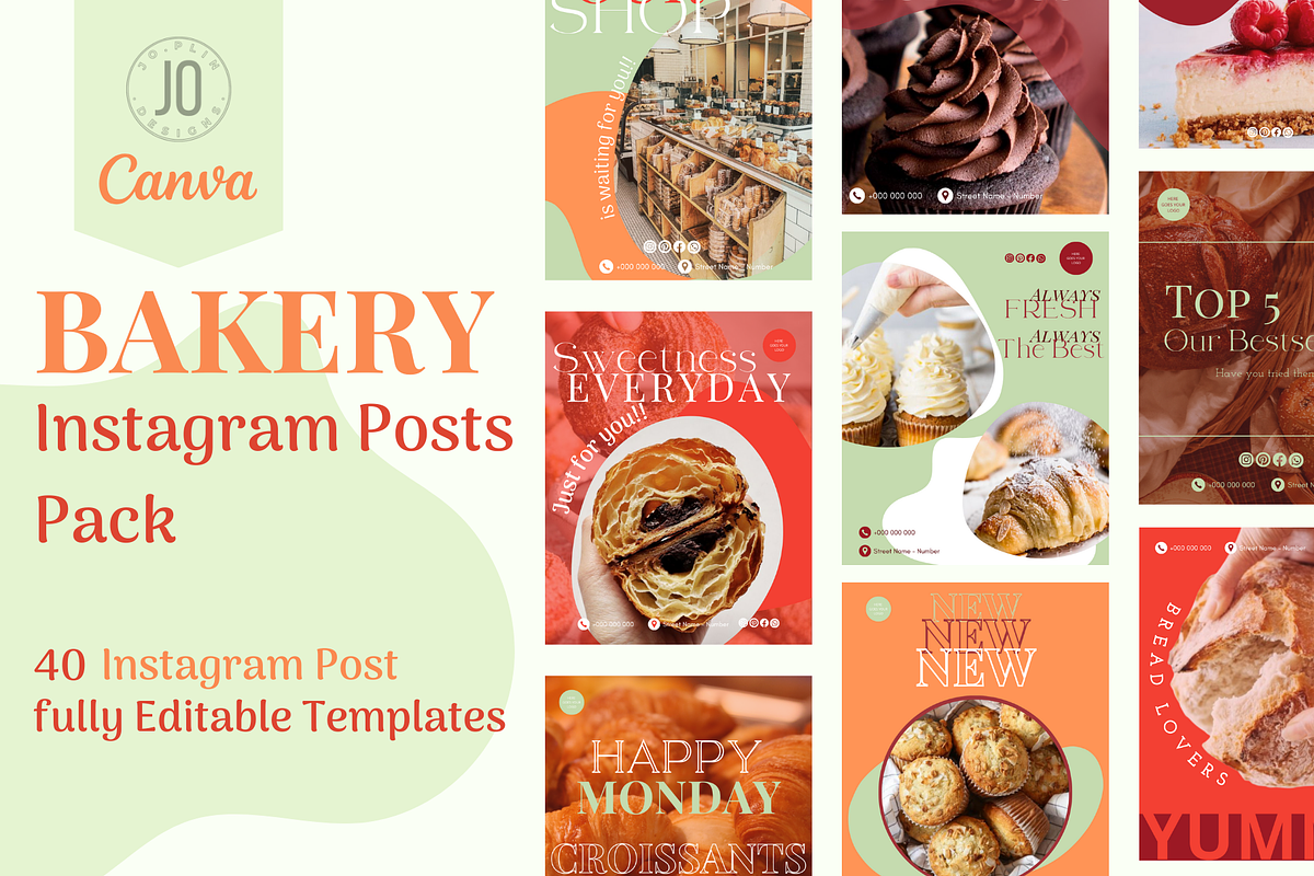 Bakery Theme Instagram Post Template, a Templates & Theme by Jo Plinn Designs (Photo 1 of 4)