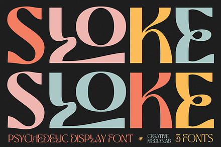 Sloke - Psychedelic Display font, a Sans Serif Font by creativemedialab