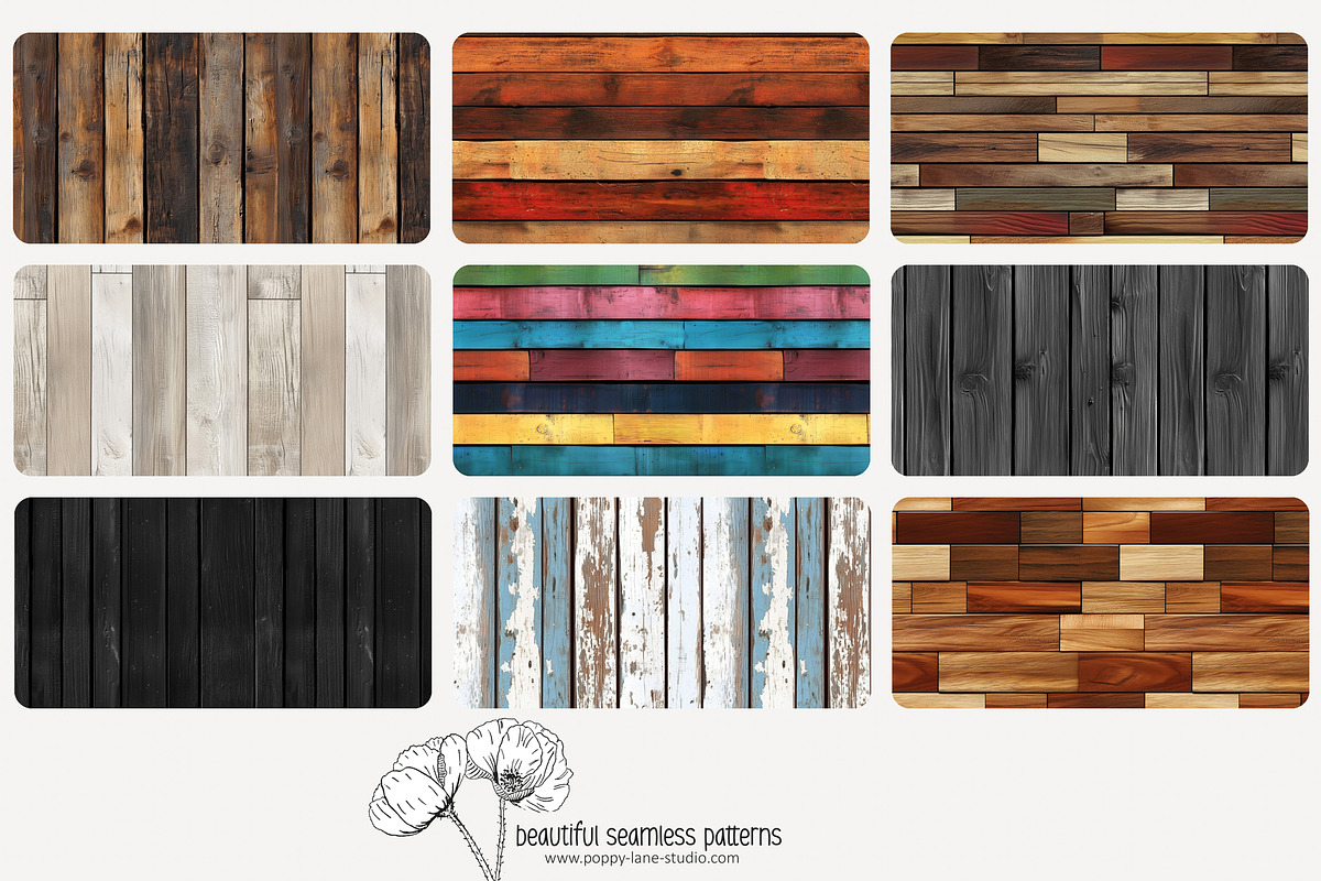 80 wood plank seamless pattern, a Pattern Graphic by Poppy Lane Studio (Photo 5 of 11)