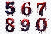 Bloody Alphabet and Numbers Bundle, a Seasonal Illustration by Bubble Pixel (Thumbnail 8 of 8)