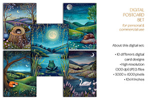 Nighttime Hills Postcards & Prints