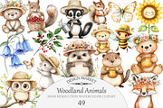 Watercolor Woodland Animals Clipart, an Illustration by Design Market (Thumbnail 1 of 5)