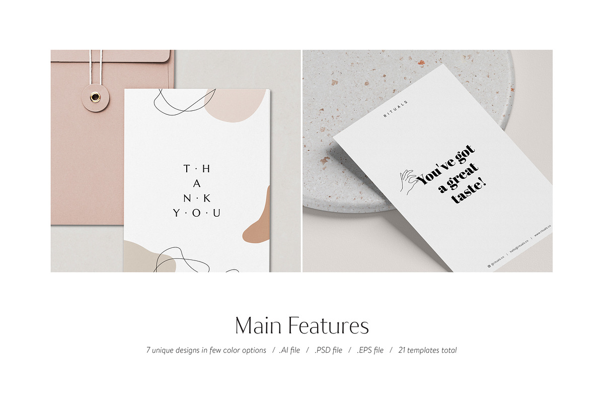 Printable 'Thank You' Card Bundle, a Card Template by Nonola (Photo 2 of 13)
