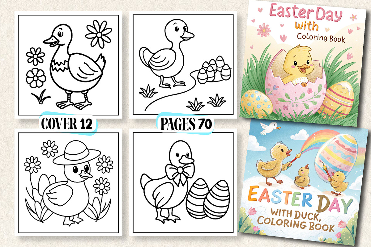 Easter Day With Duck Coloring Book, a Photo by Wow Magic (Photo 1 of 3)