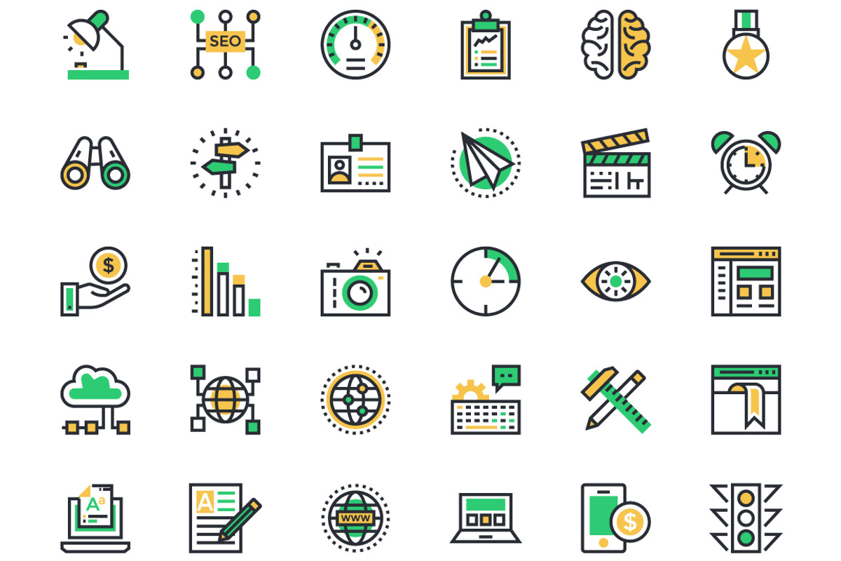 150+ SEO and Marketing Icons preview 7