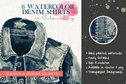 6 Watercolor Denim Shirts, an Illustration by Curve and Pixel (Thumbnail 4 of 4)