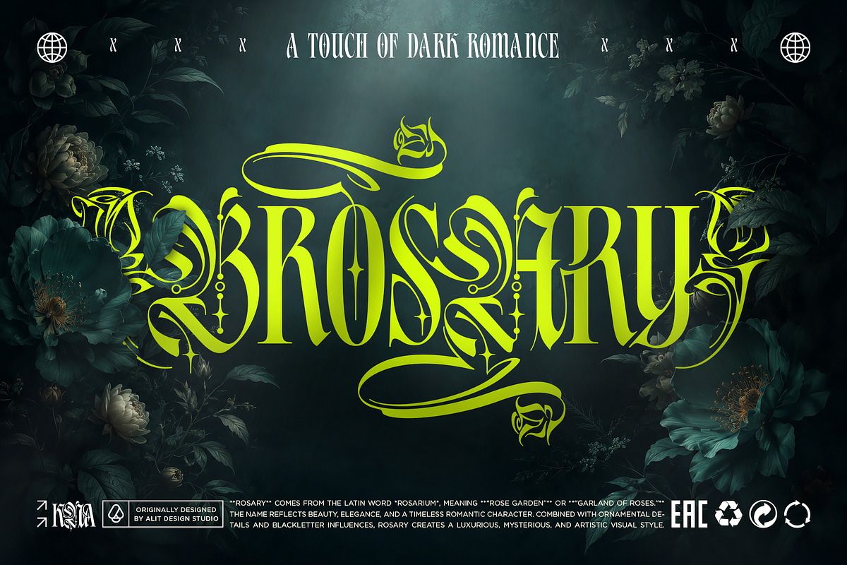 Majesty Rosaria Typeface, a Blackletter Font by alit design (Photo 2 of 20)