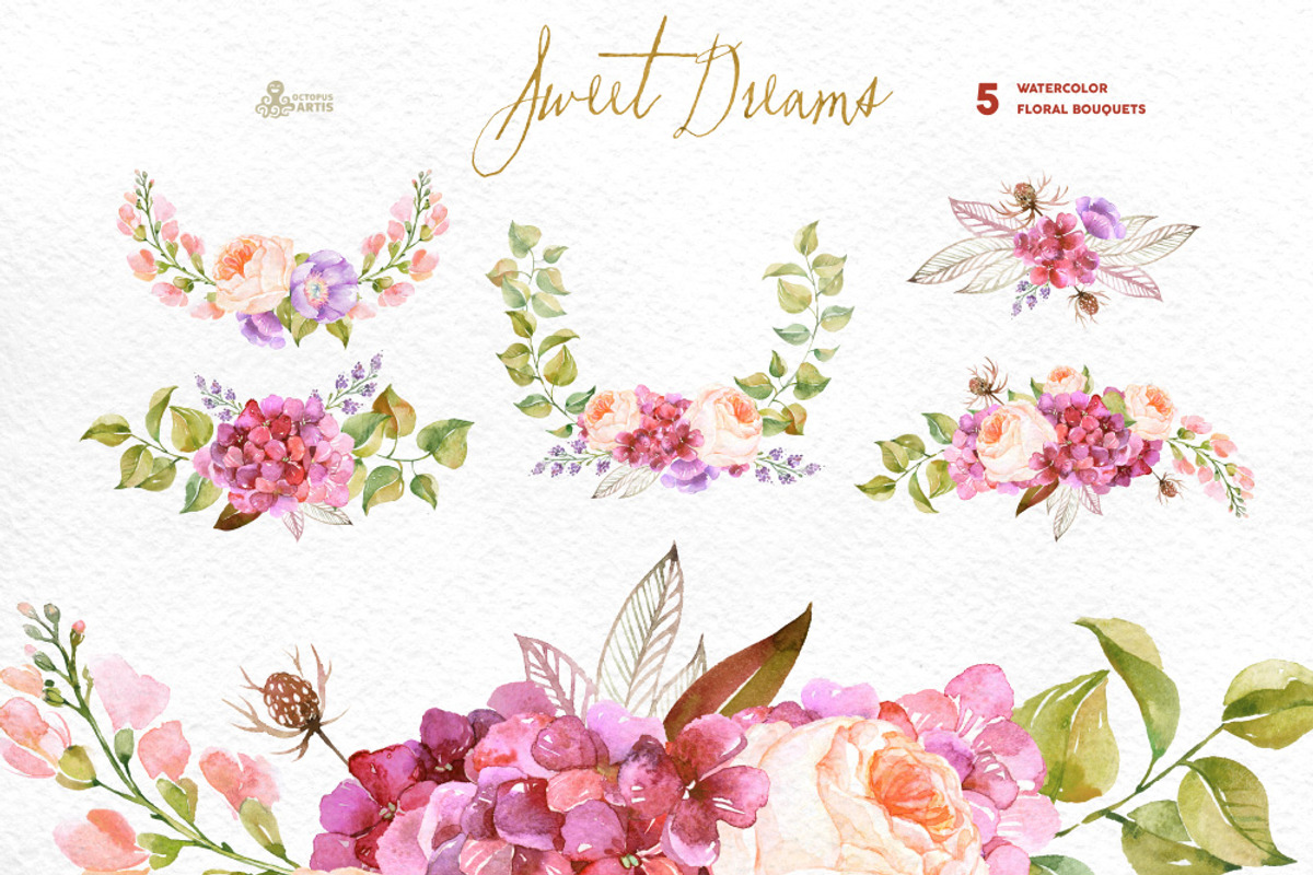Sweet Dreams. Floral Collection, an Illustration by OctopusArtis (Photo 2 of 4)