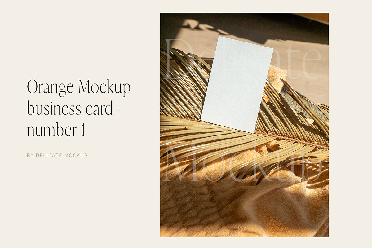 Mockup Business Card - Orange 1, a Print Template by Delicate Mockup (Photo 1 of 2)