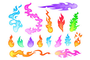 Cartoon magic flames. Blue fire, an Illustration by Stock-Smart-Start