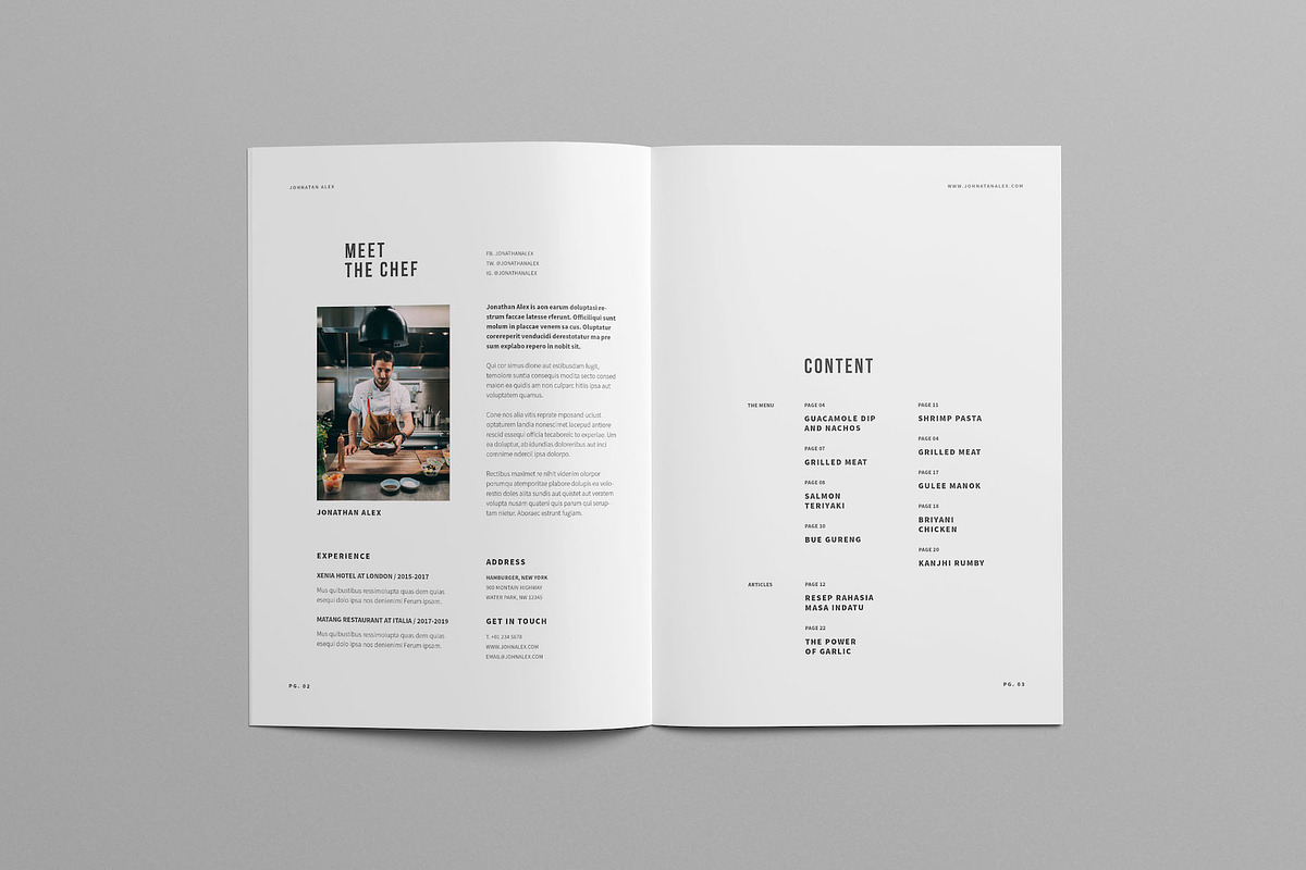 Minimal Cookbook/Recipes Book, a Brochure Template by Meenom Templates (Photo 3 of 14)