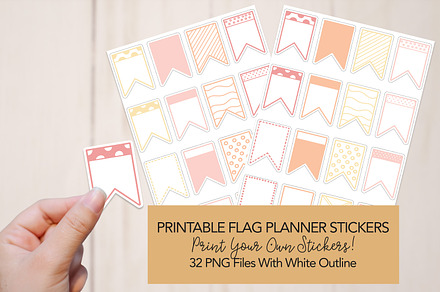 Printable Flag Planner Stickers