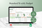 Standard Weekly Budget - Green, a Templates & Theme by The Creative Plans co (Thumbnail 1 of 10)