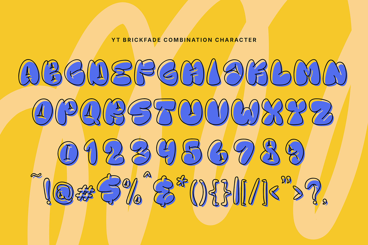 YT Brickfade - Bubble Graffiti Font, a Handwritten Font by Youthlabs Studio (Photo 15 of 15)