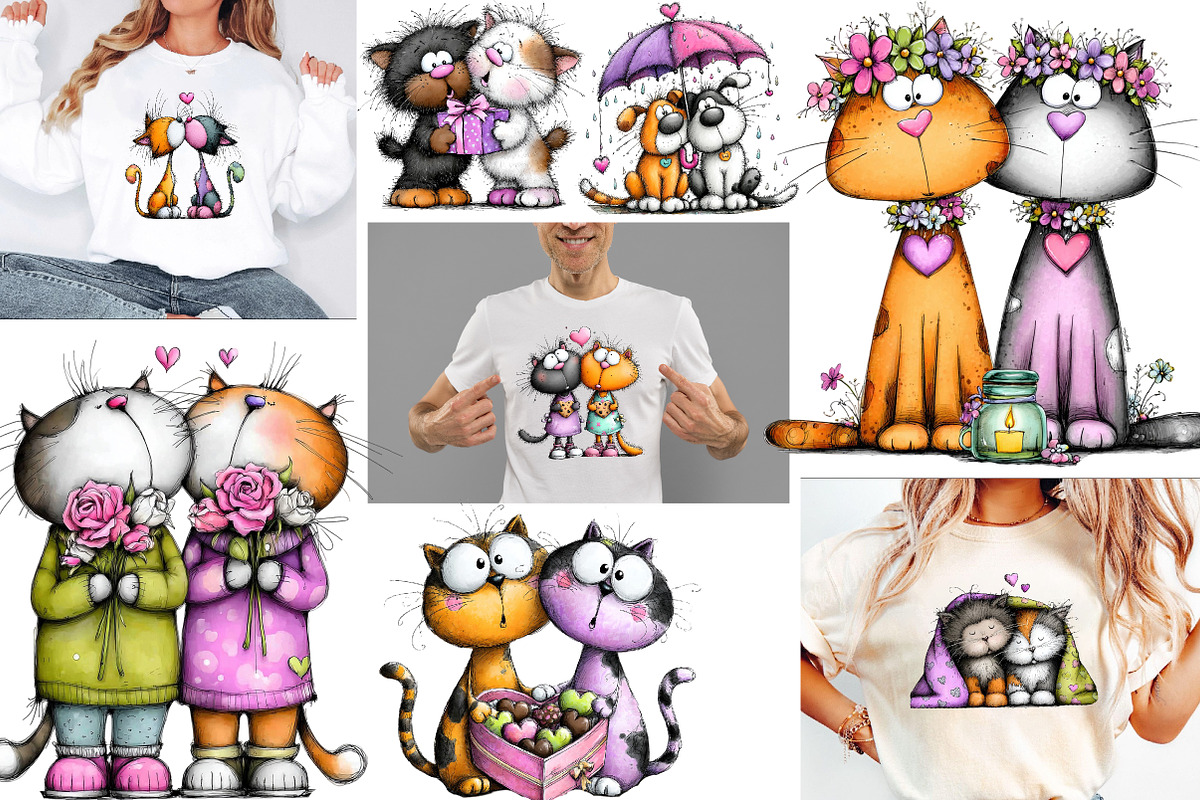 Valentine Couple cat clipart, an Illustration by Designworld (Photo 6 of 6)