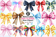 Watercolor Back to School Bow PNG, a Seasonal Illustration by Canvas Craft (Thumbnail 1 of 5)