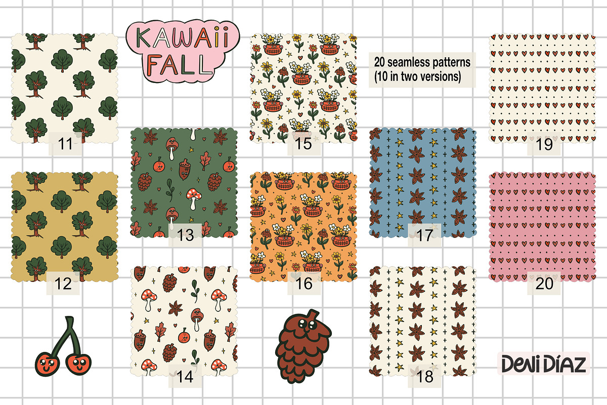 Kawaii Fall Pack - Illustrations, a Seasonal Illustration by DeniDiaz (Photo 7 of 9)
