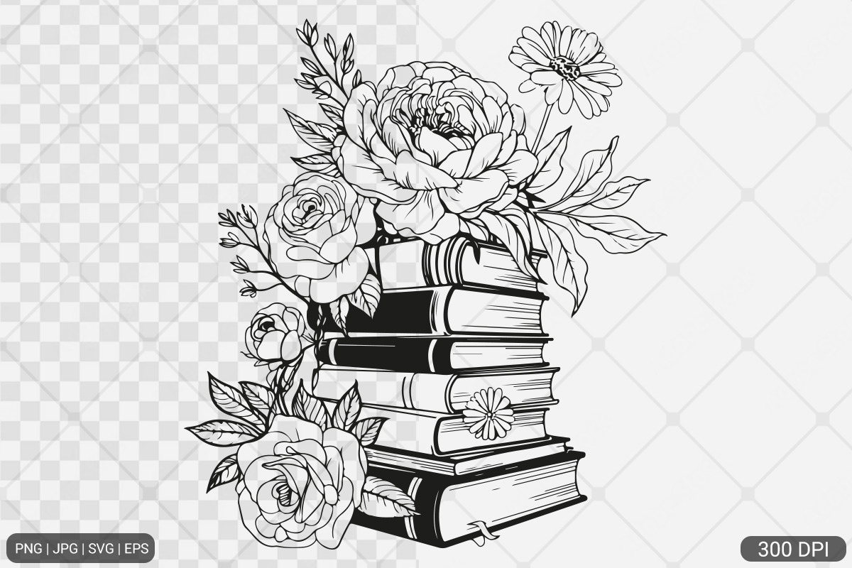 Floral Book SVG PNG Bundle Vol. 1, an Illustration by Actual Pixel (Photo 26 of 29)