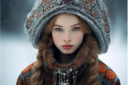 Fashionable Russian girl winter, a Person Photo by Ylivdesign