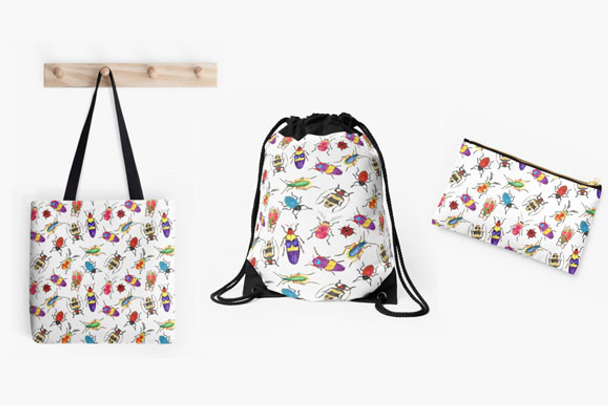 Set of Watercolor Whimsical Insects, an Animal Illustration by Sunshine Art Shop (Photo 7 of 7)