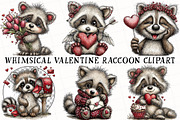 Whimsical Valentine Raccoon Clipart, an Illustration by OK Design (Thumbnail 2 of 6)
