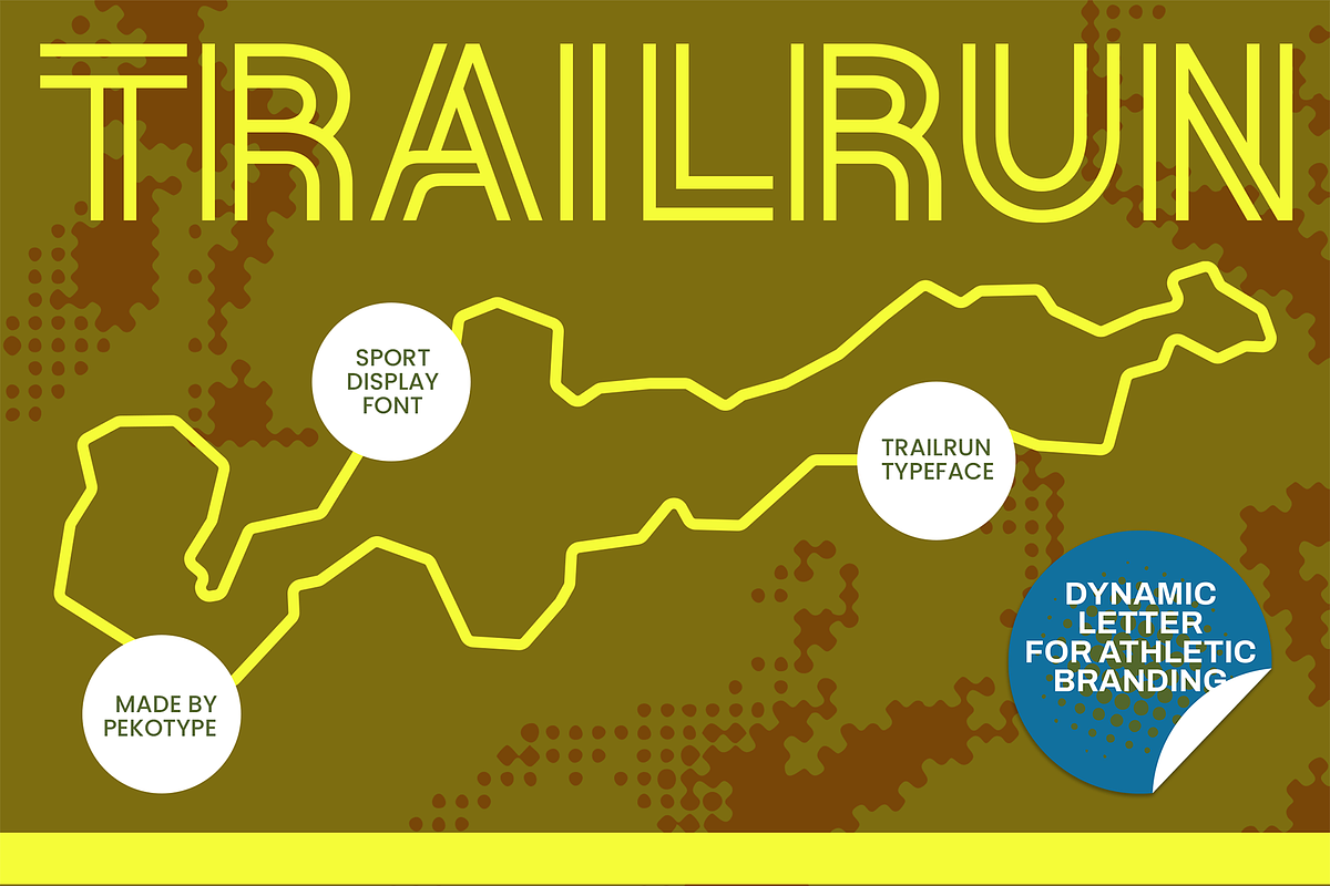 Trailrun - Sports Bold Font, a Font by Pekotype (Photo 1 of 15)