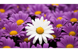 garden purple daisies ai generated, a Nature Photo by pikepicture