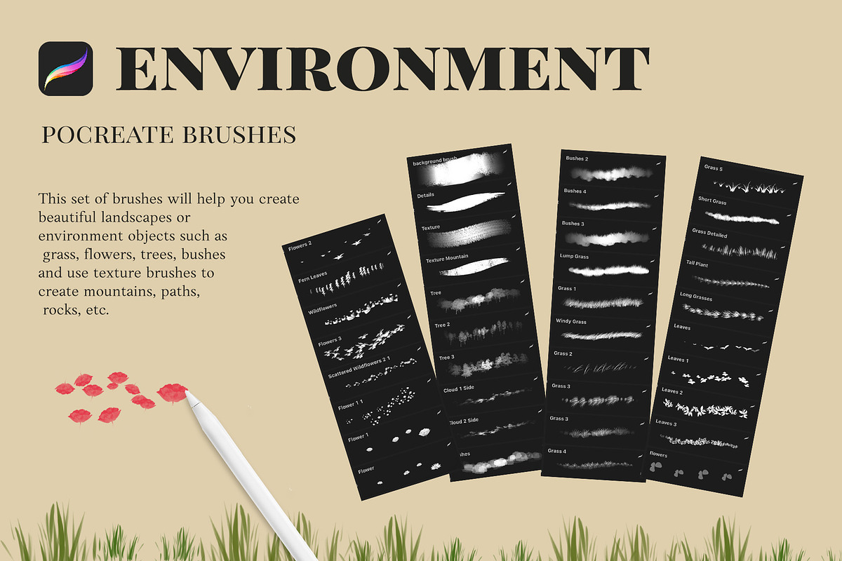 Environment Procreate brushes, a Brush Add-On by sparklePixieStudio BRUSH (Photo 4 of 8)