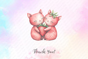 Strawberry Cat Sublimation Clipart, an Illustration by Watercolor design (Thumbnail 8 of 12)