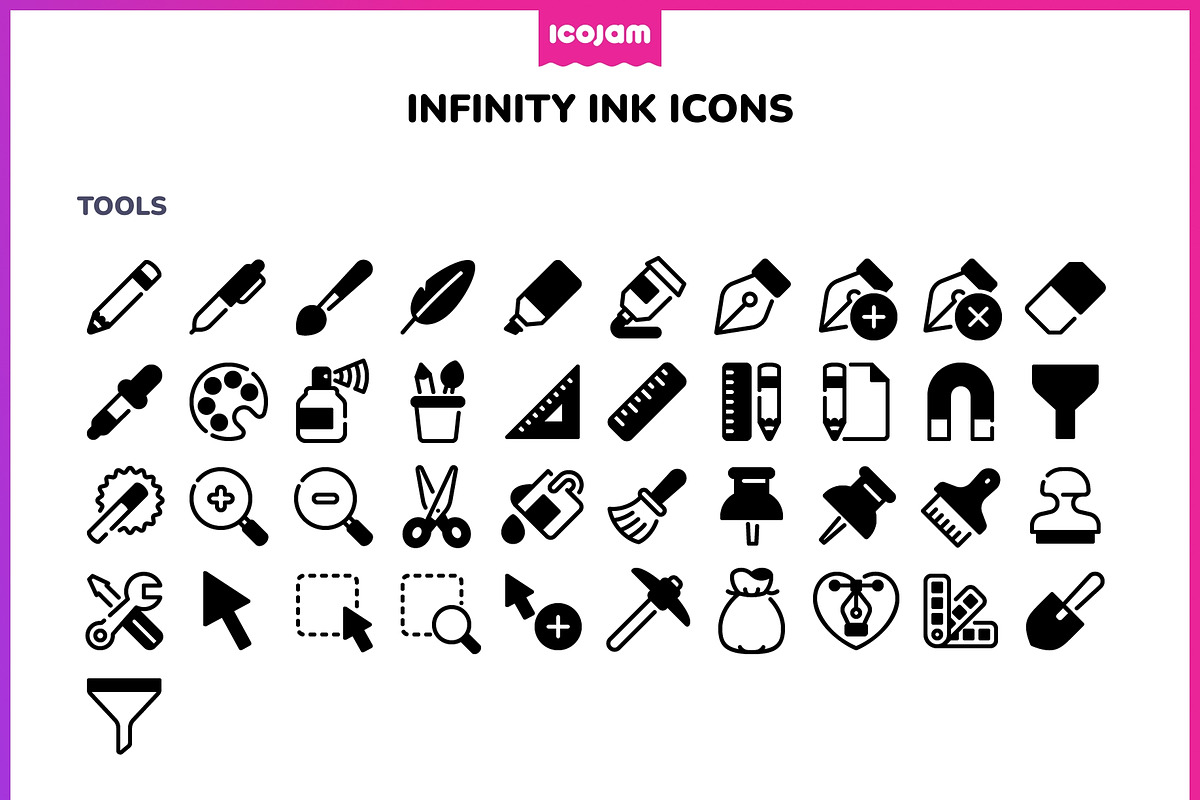 2100+ Infinity Ink icons, a Solid Icon by Icojam store (Photo 9 of 12)