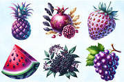 Watercolor Purple Fruit Clipart, an Illustration by Craft Nest (Thumbnail 3 of 5)