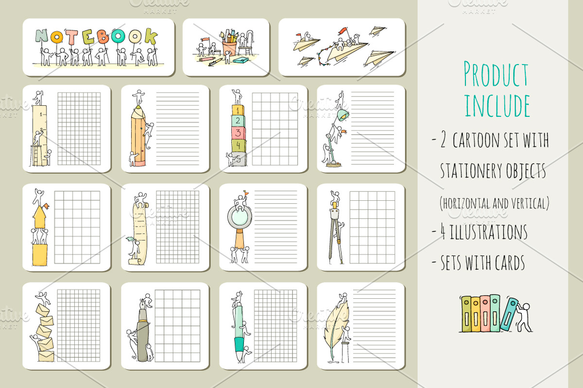 Cartoon stationery with People, an Education Illustration by Sapunkele (Photo 3 of 5)