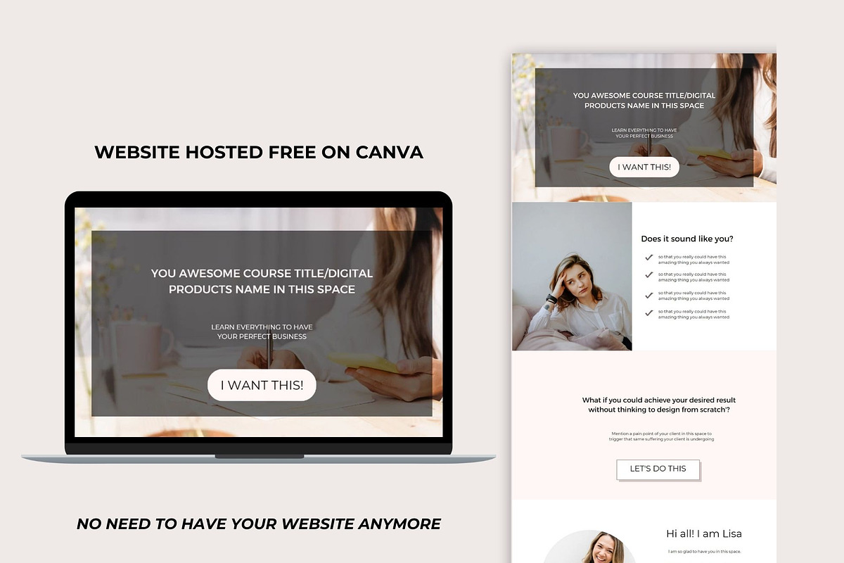 Canva Website Sales Page Template, a Landing Page Template by Deepa Template Studio (Photo 2 of 8)