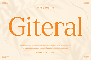 Giteral - Stylish Editorial Serif, a Serif Font by RagamKata