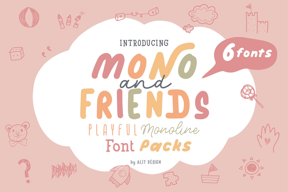 Mono and Friends, a Script Font by alit design (Photo 1 of 20)