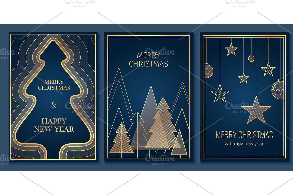 Christmas minimalist card set, an Object Illustration by art PVP - market