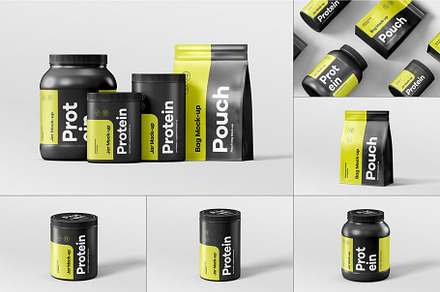 Protein Set Mock-up, a Packaging Mockup by Se٧enStudio