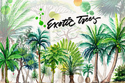 Watercolor Exotic Trees, an Illustration by Graphobia (Thumbnail 2 of 11)
