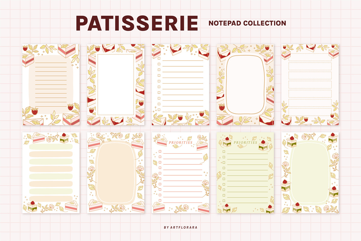 PATISSERIE - Cake Planner Notepads, a Stationery Template by Artflorara (Photo 7 of 11)