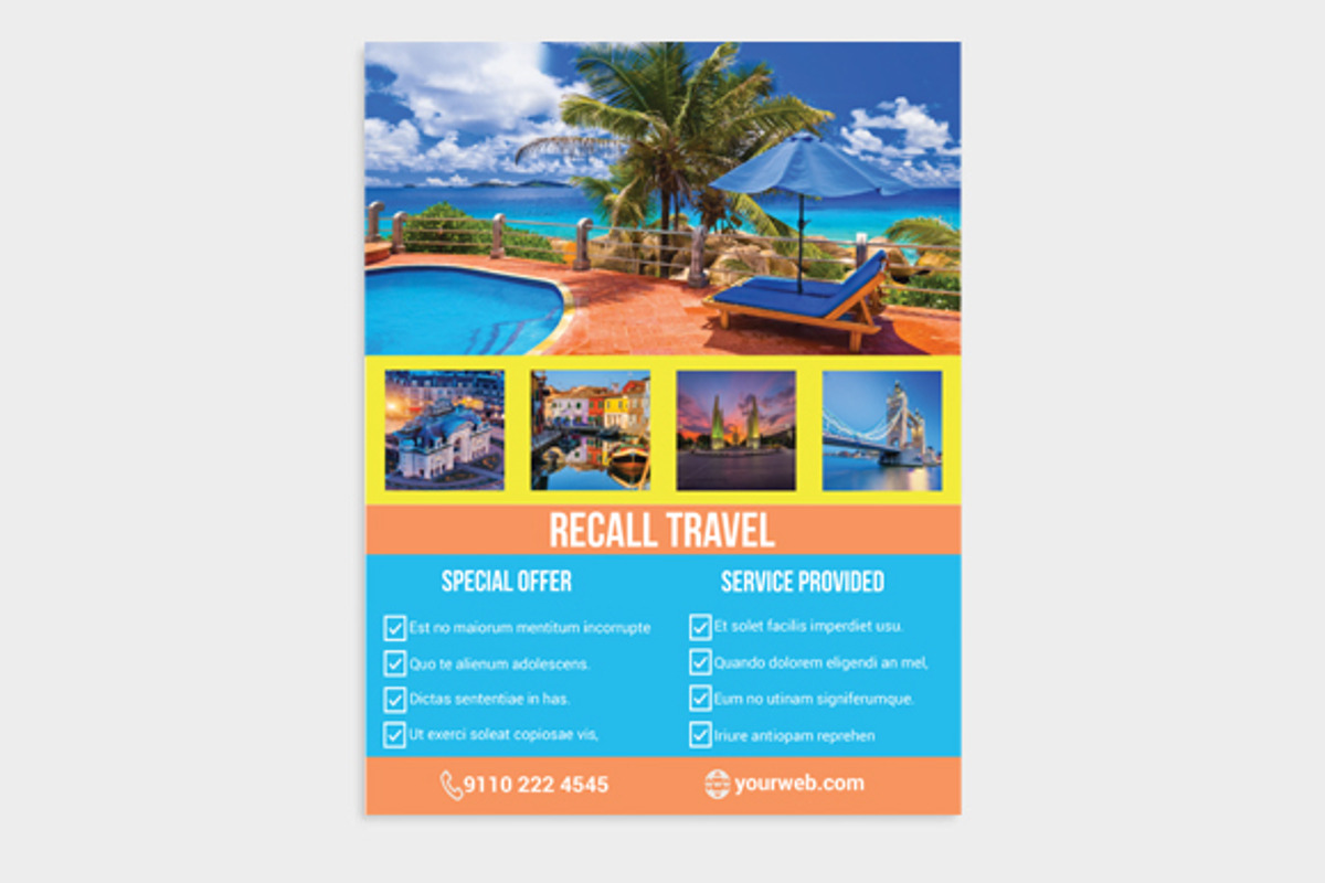 Tour Travel Agency Flyer Template, a Flyer Template by PenciGraphics (Photo 3 of 3)