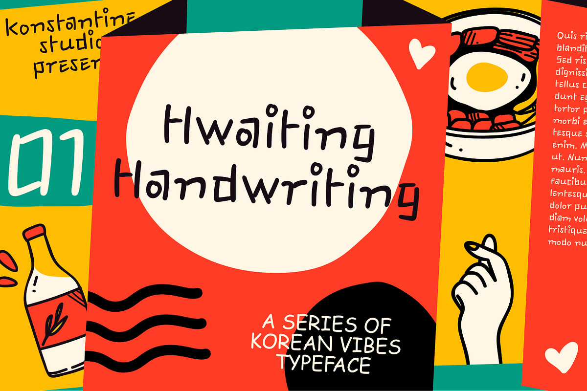 Hwaiting Handwriting - Korean Vibes, a Font by Konstantine Studio (Photo 1 of 13)