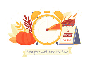 Daylight saving time ends, reminder, a Texture Illustration by Lemberg Vector