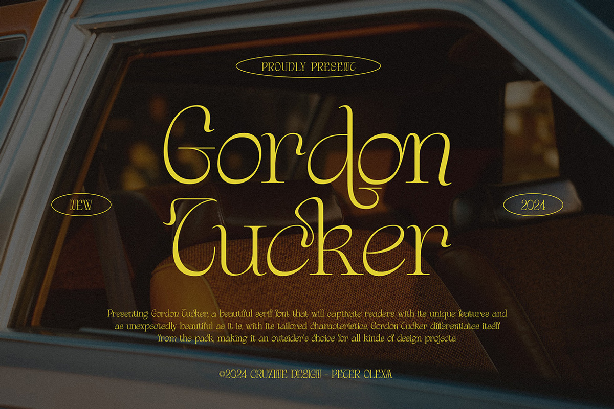 Gordon Tucker Stylish Serif, a Serif Font by Cruzine (Photo 1 of 8)