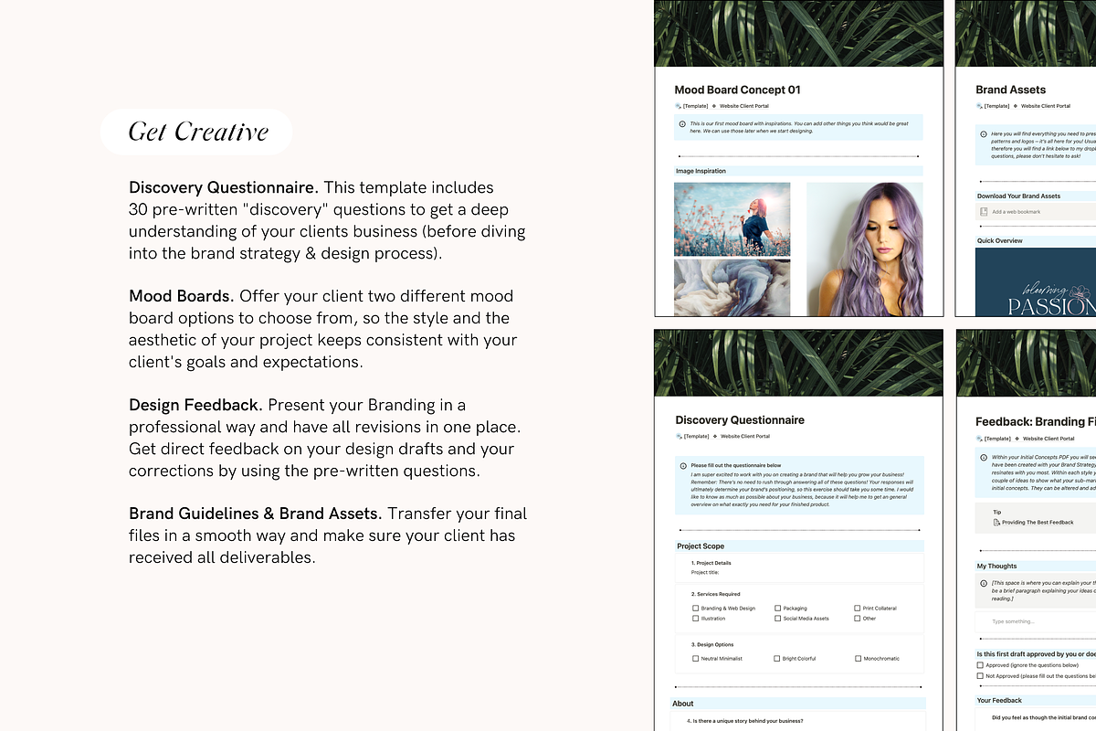 Notion Client Portal Project Planner, a Stationery Template by TheCoastlineStudio (Photo 7 of 10)