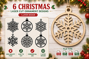 Christmas Snowflake Laser Cut SVG, an Object Graphic by YA Design