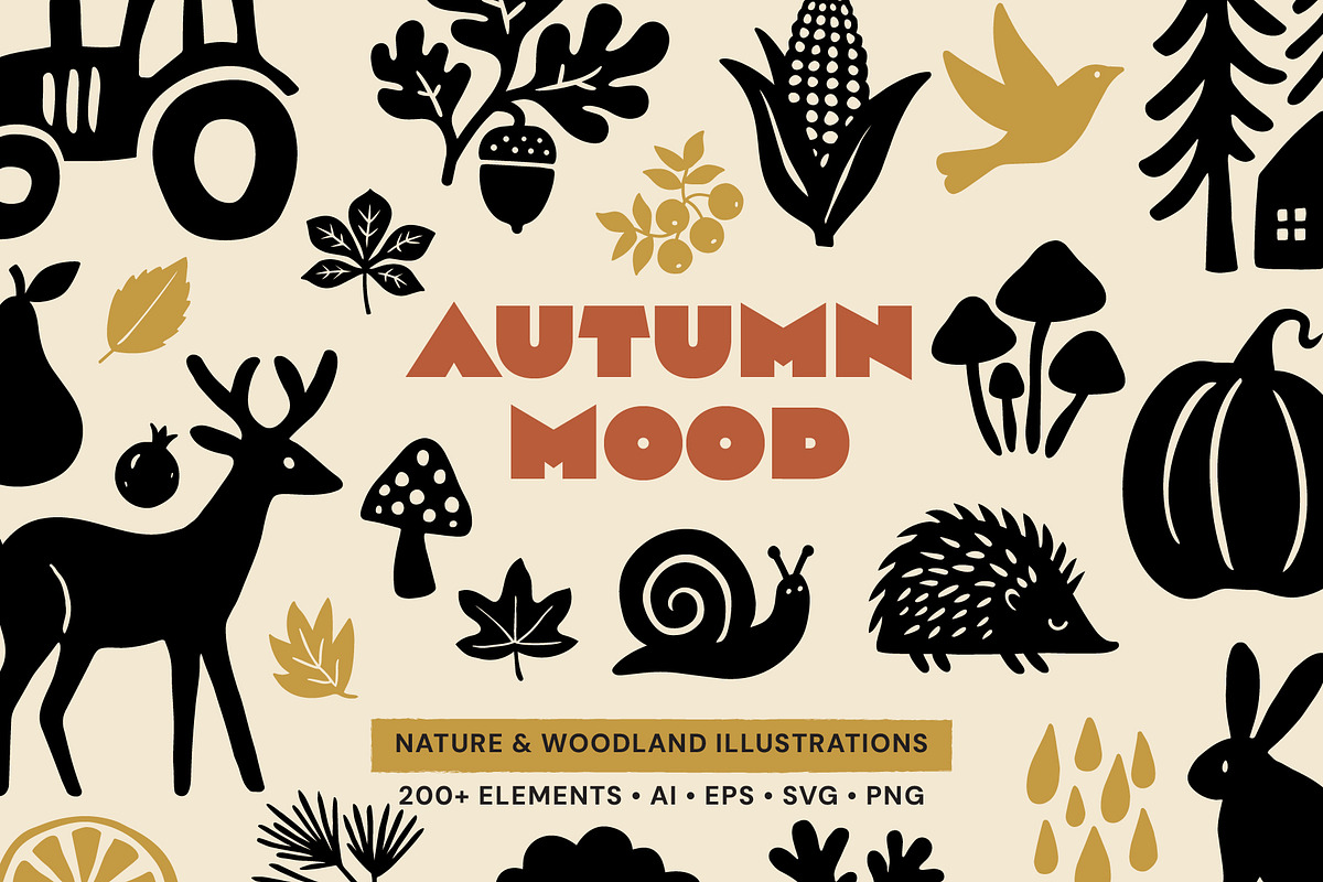 Autumn Nature & Botanical Clipart, a Decorative Illustration by NatalieArtShop (Photo 1 of 16)