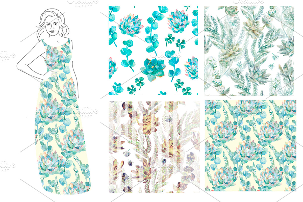 Succulents pattern, a Pattern Graphic by Elizaveta (Photo 7 of 7)
