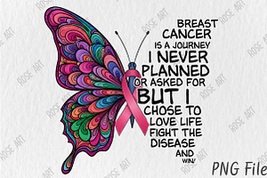 Breast Cancer Journey Won PNG, a Seasonal Illustration by Rose Art