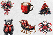 Red Black Christmas Clipart, an Illustration by Black Bird Studio (Thumbnail 6 of 6)