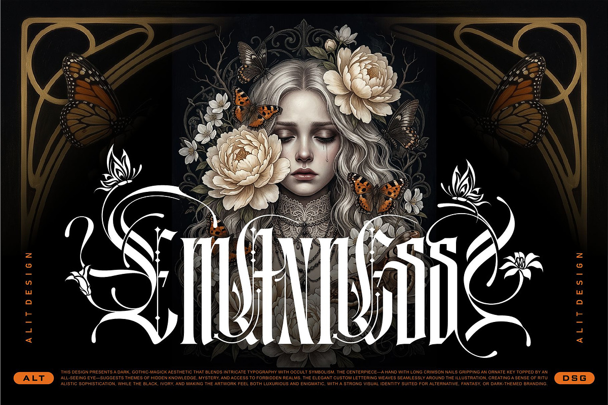 Black Letterfly Typeface, a Blackletter Font by alit design (Photo 14 of 20)